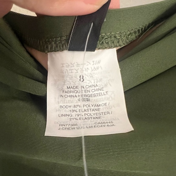 COPY - NWT J. CREW Ruched Bandeau One Piece Swimsuit Safari 8 Olive Green Strap… - Picture 13 of 16